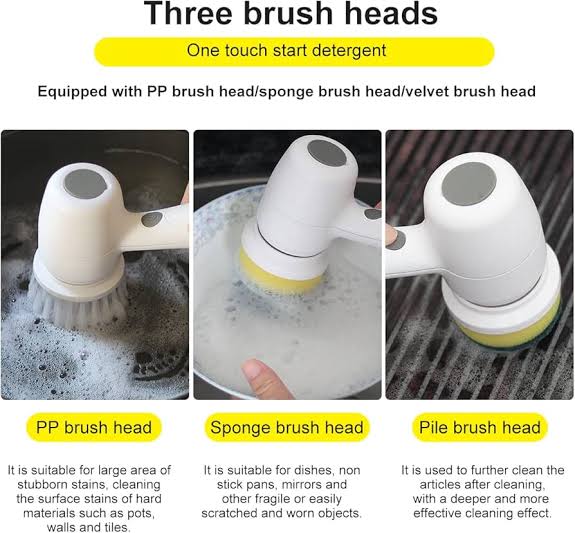 5 in 1 Electric Cleaning Brush | USB Rechargeable Multi-Purpose Scrubber
