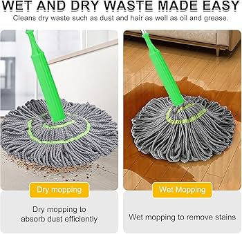 Premium Self-Wringing Microfiber Twist Mop | Hands-Free Floor Cleaning Mop