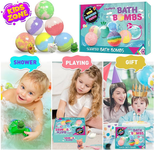 12PCS Kids Bath Bomb Gift Set – Colorful Fizzy Bath Toy Gift Box
