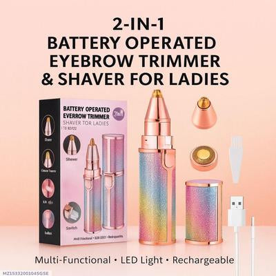 2-in-1 Rechargeable Eyebrow & Facial Hair Trimmer