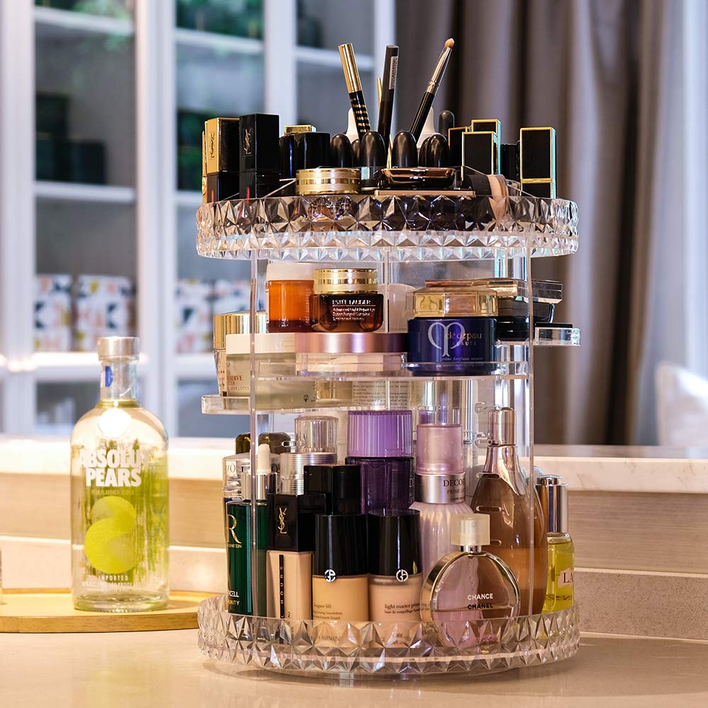360 rotating cosmetic organizer