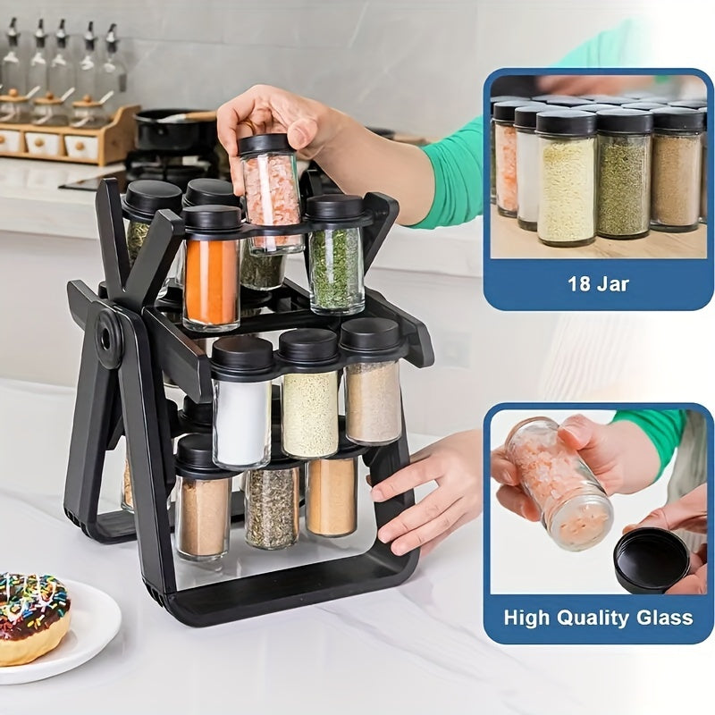 Ferris Wheel Rotating Spice Rack Organizer (Black)