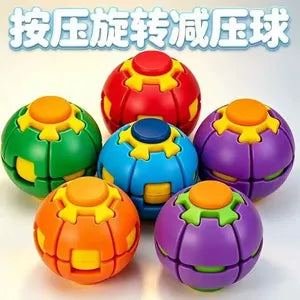 2-in-1 Auto Rotating Fidget Ball Spinner – Stress Relief Magic Spin Toy