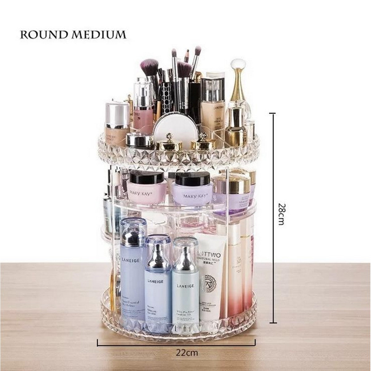 360 rotating cosmetic organizer