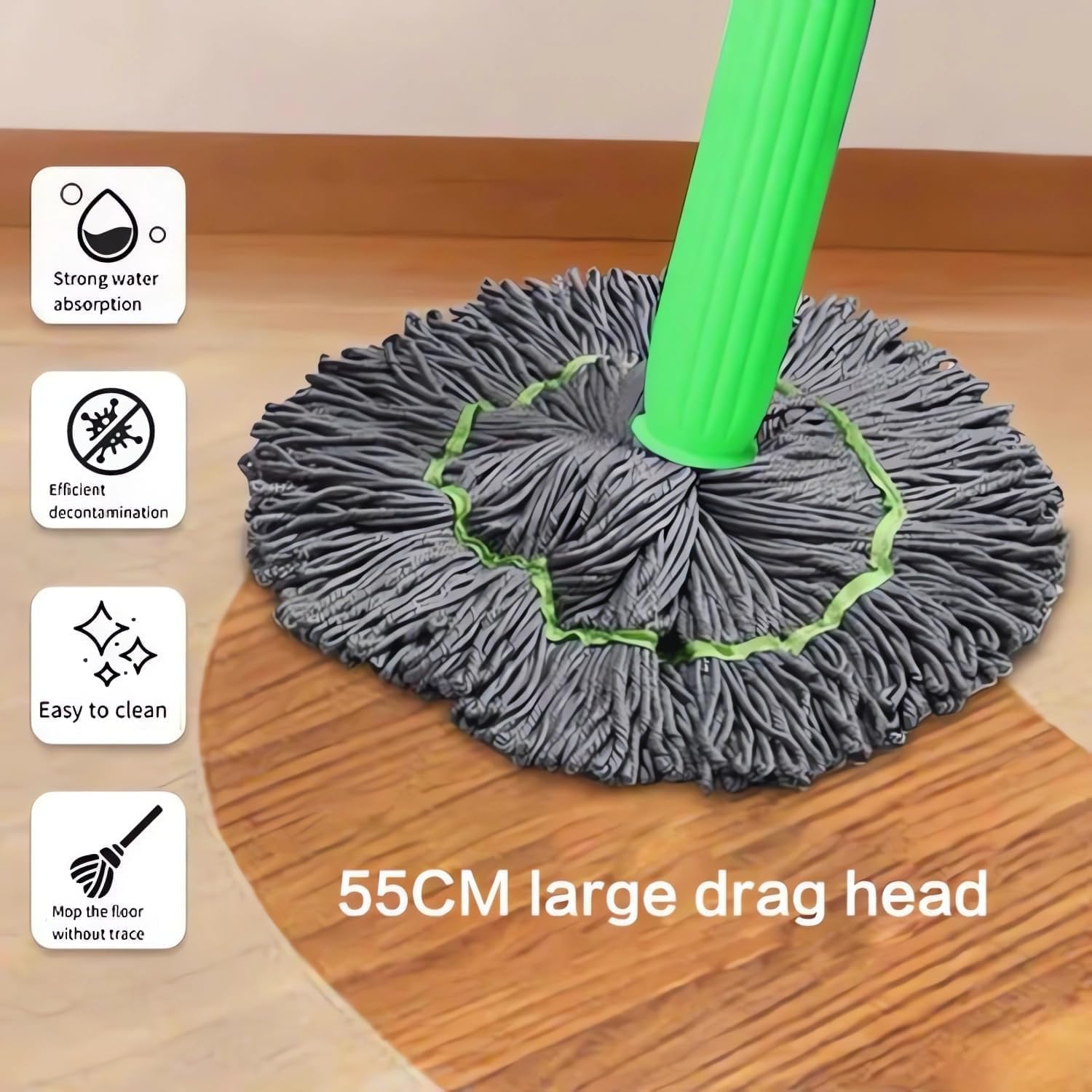 Premium Self-Wringing Microfiber Twist Mop | Hands-Free Floor Cleaning Mop