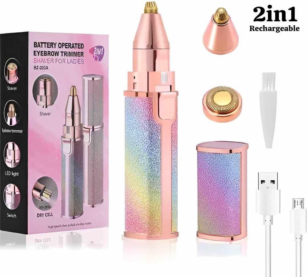 2-in-1 Rechargeable Eyebrow & Facial Hair Trimmer