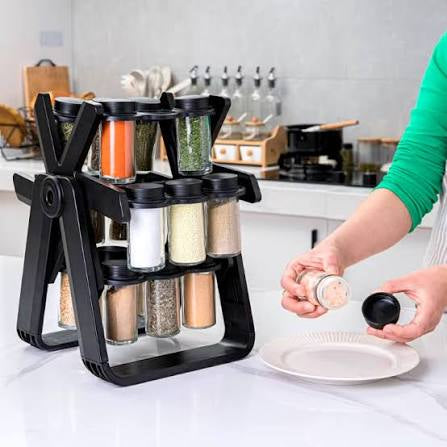 Ferris Wheel Rotating Spice Rack Organizer (Black)