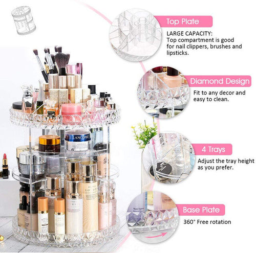 360 rotating cosmetic organizer