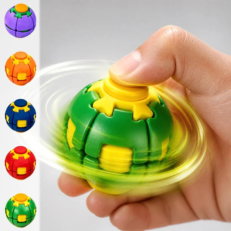 2-in-1 Auto Rotating Fidget Ball Spinner – Stress Relief Magic Spin Toy