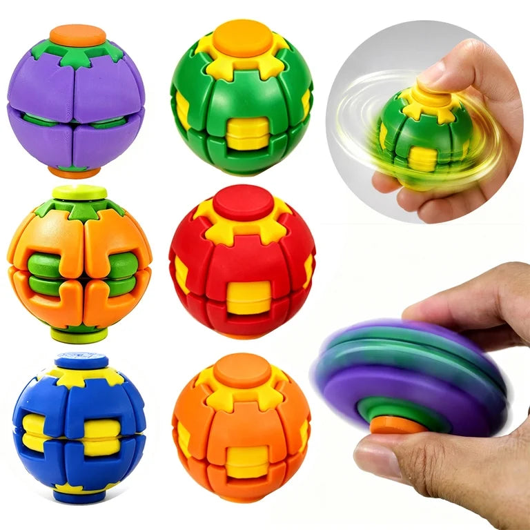 2-in-1 Auto Rotating Fidget Ball Spinner – Stress Relief Magic Spin Toy